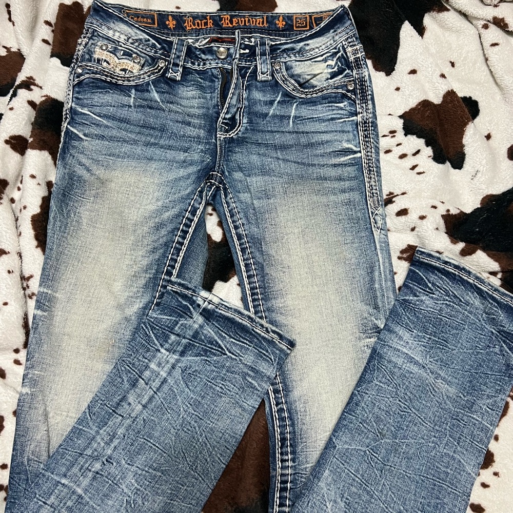 Rock Revival Women's Faded Blue straight Jeans